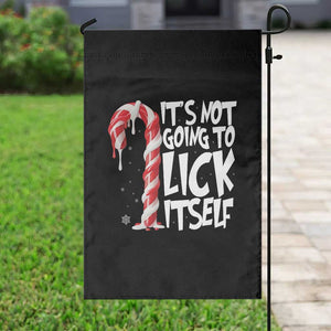 Funny Dirty Christmas Garden Flag It's Not Going To Lick Itself Adult Humor Cringe Candy Cane TS10 Print Your Wear