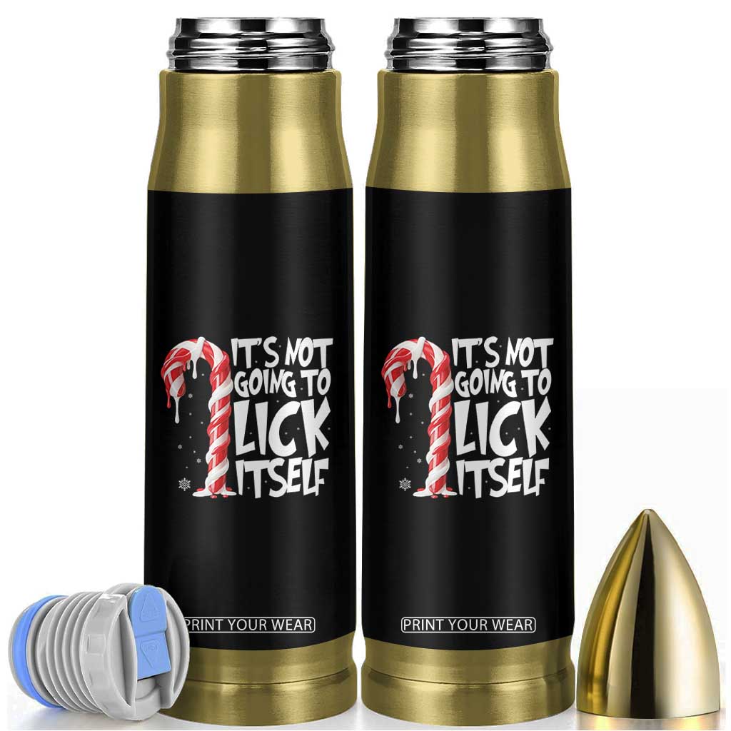 Funny Dirty Christmas Bullet Tumbler It's Not Going To Lick Itself Adult Humor Cringe Candy Cane TS10 Black Print Your Wear