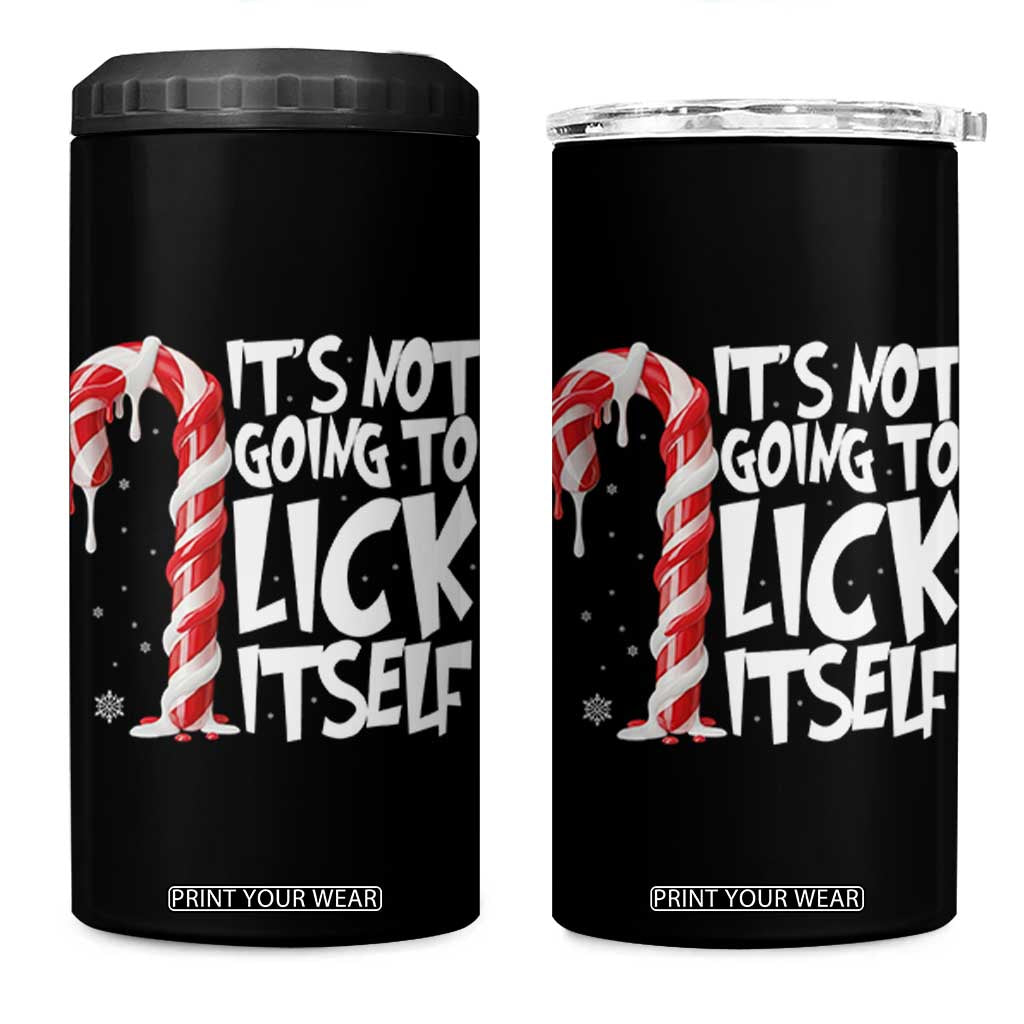 Funny Dirty Christmas 4 in 1 Can Cooler Tumbler It's Not Going To Lick Itself Adult Humor Cringe Candy Cane TS10 One Size: 16 oz Black Print Your Wear