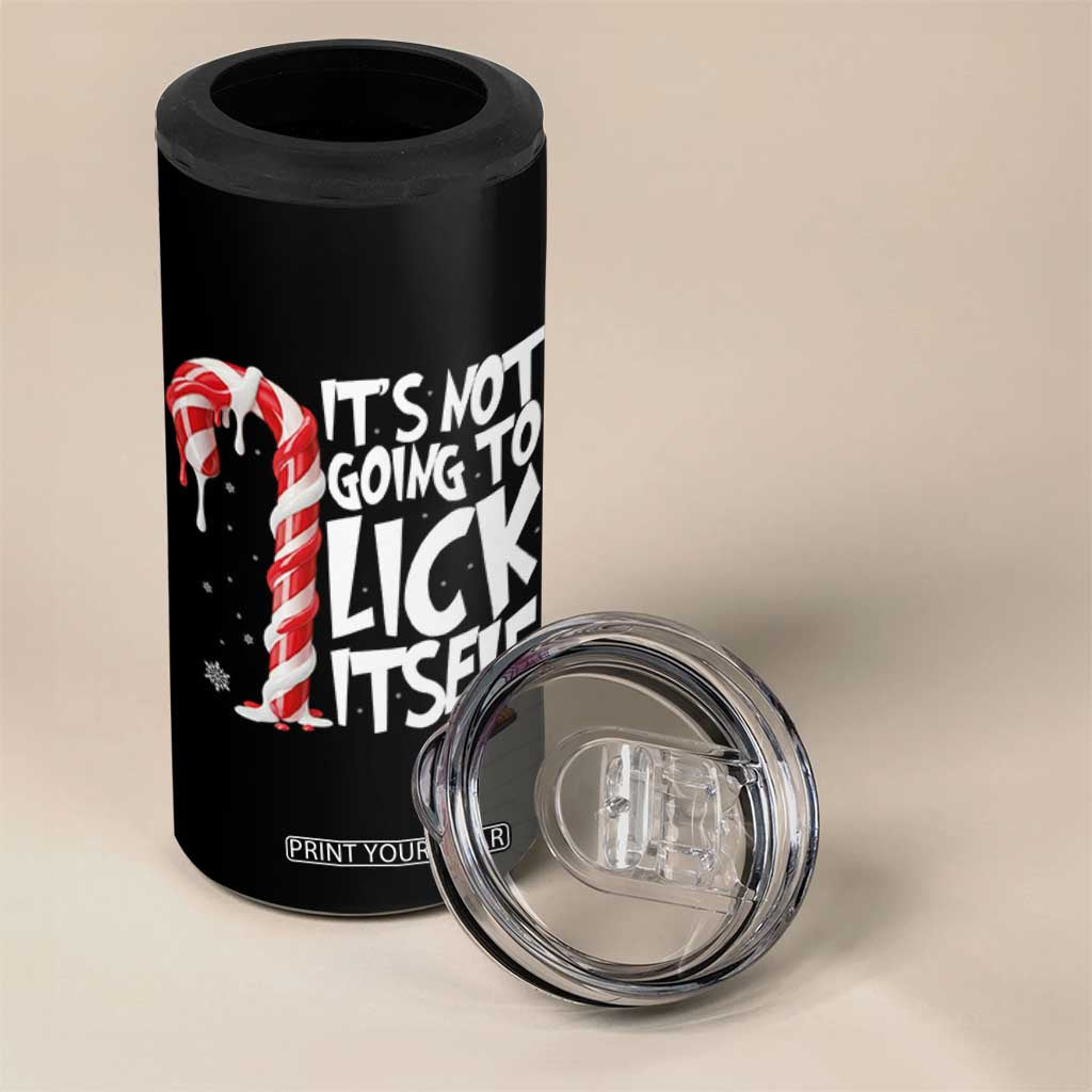Funny Dirty Christmas 4 in 1 Can Cooler Tumbler It's Not Going To Lick Itself Adult Humor Cringe Candy Cane TS10 Print Your Wear
