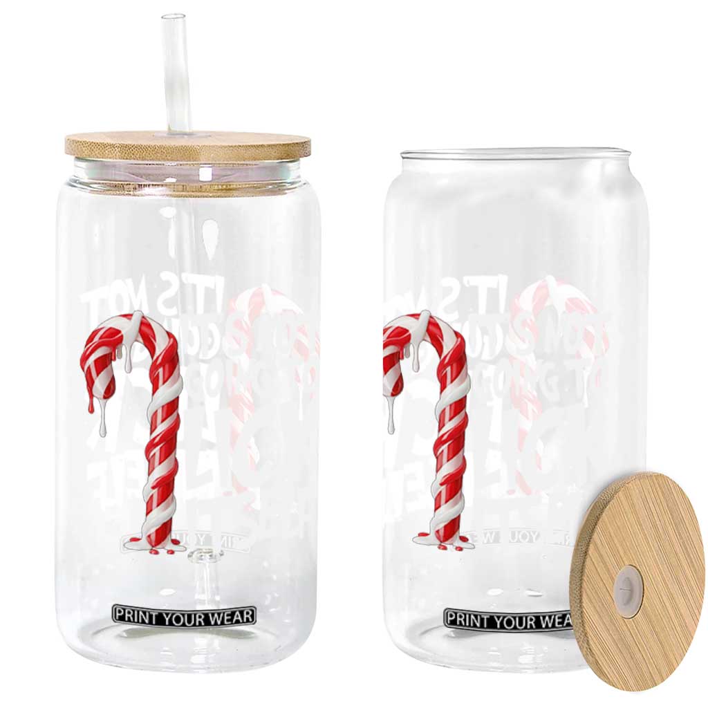 Funny Dirty Christmas Glass Can It's Not Going To Lick Itself Adult Humor Cringe Candy Cane TS10 Print Your Wear