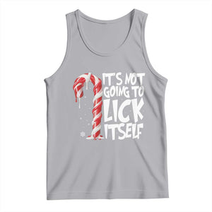Funny Dirty Christmas Tank Top It's Not Going To Lick Itself Adult Humor Cringe Candy Cane TS10 Athletic Heather Print Your Wear