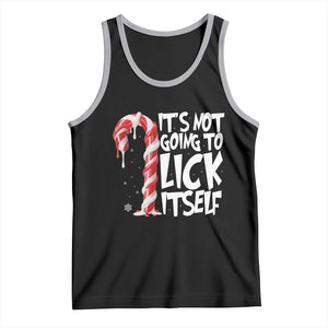 Funny Dirty Christmas Tank Top It's Not Going To Lick Itself Adult Humor Cringe Candy Cane TS10 Black Athletic Heather Print Your Wear