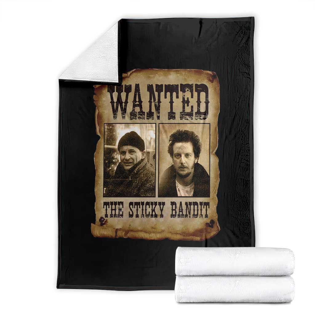 Funny Christmas Movie Throw Blanket Wanted Sticky Bandit Merry Xmas Ya Filthy Animal TS10 Black Print Your Wear