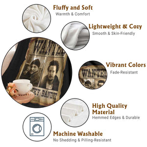 Funny Christmas Movie Throw Blanket Wanted Sticky Bandit Merry Xmas Ya Filthy Animal TS10 Print Your Wear