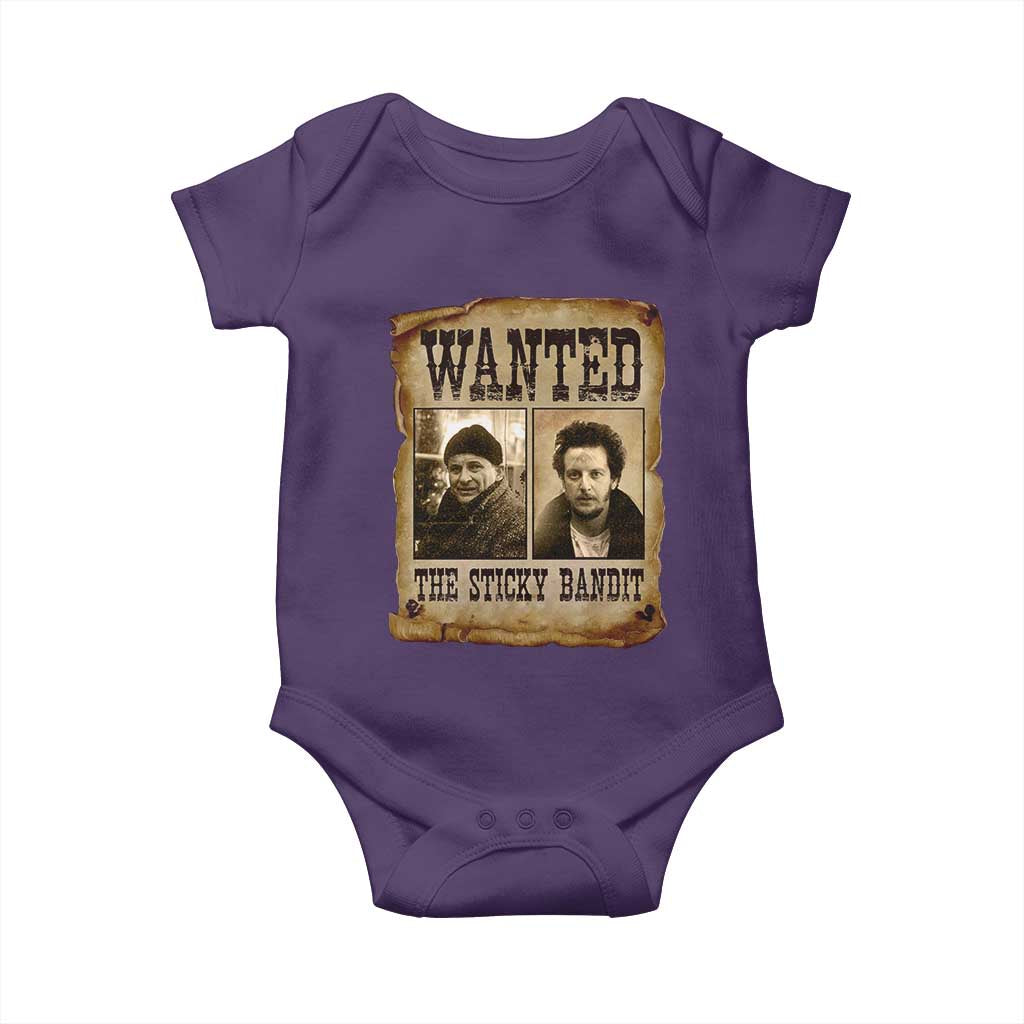 Funny Christmas Movie Baby Onesie Wanted Sticky Bandit Merry Xmas Ya Filthy Animal TS10 Purple Print Your Wear