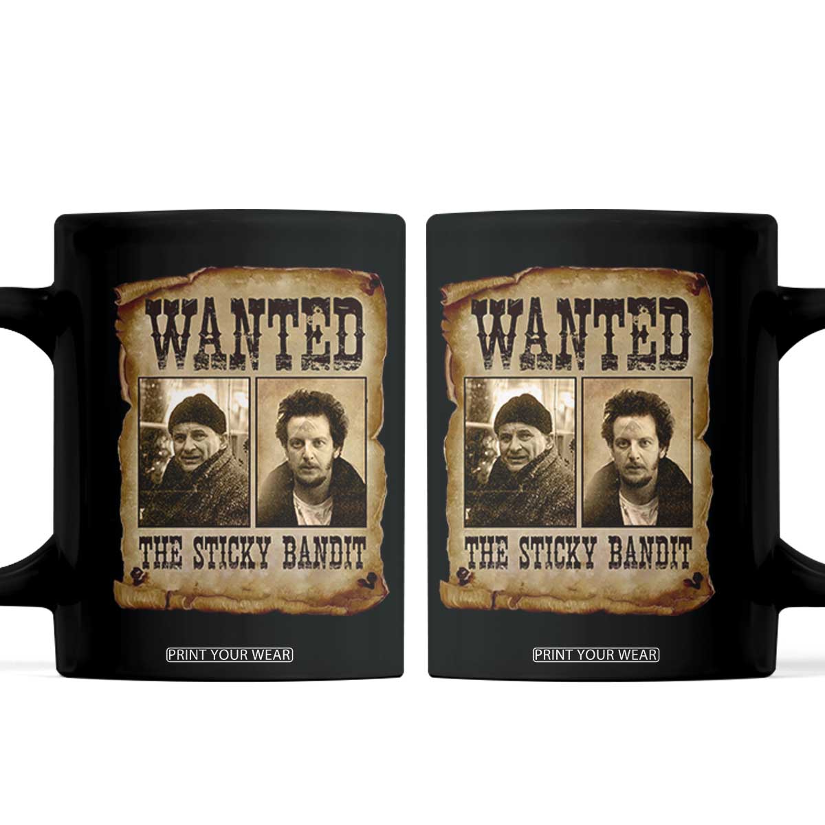 Funny Christmas Movie Coffee Mug Wanted Sticky Bandit Merry Xmas Ya Filthy Animal TS10 Black Print Your Wear