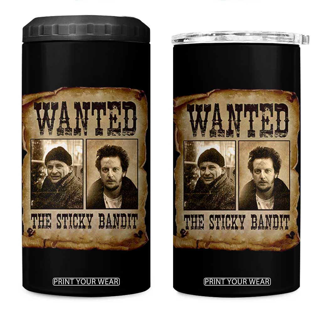 Funny Christmas Movie 4 in 1 Can Cooler Tumbler Wanted Sticky Bandit Merry Xmas Ya Filthy Animal TS10 One Size: 16 oz Black Print Your Wear