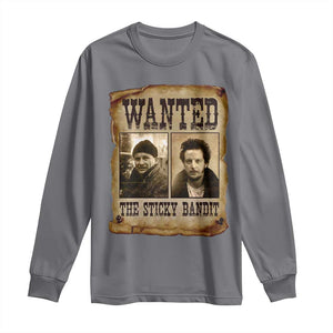 Funny Christmas Movie Long Sleeve Shirt Wanted Sticky Bandit Merry Xmas Ya Filthy Animal TS10 Charcoal Print Your Wear