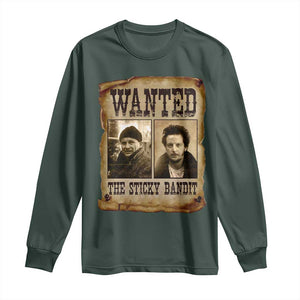 Funny Christmas Movie Long Sleeve Shirt Wanted Sticky Bandit Merry Xmas Ya Filthy Animal TS10 Dark Forest Green Print Your Wear