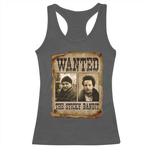 Funny Christmas Movie Racerback Tank Top Wanted Sticky Bandit Merry Xmas Ya Filthy Animal TS10 Dark Heather Print Your Wear
