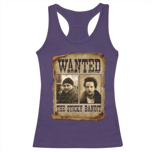 Funny Christmas Movie Racerback Tank Top Wanted Sticky Bandit Merry Xmas Ya Filthy Animal TS10 Purple Print Your Wear