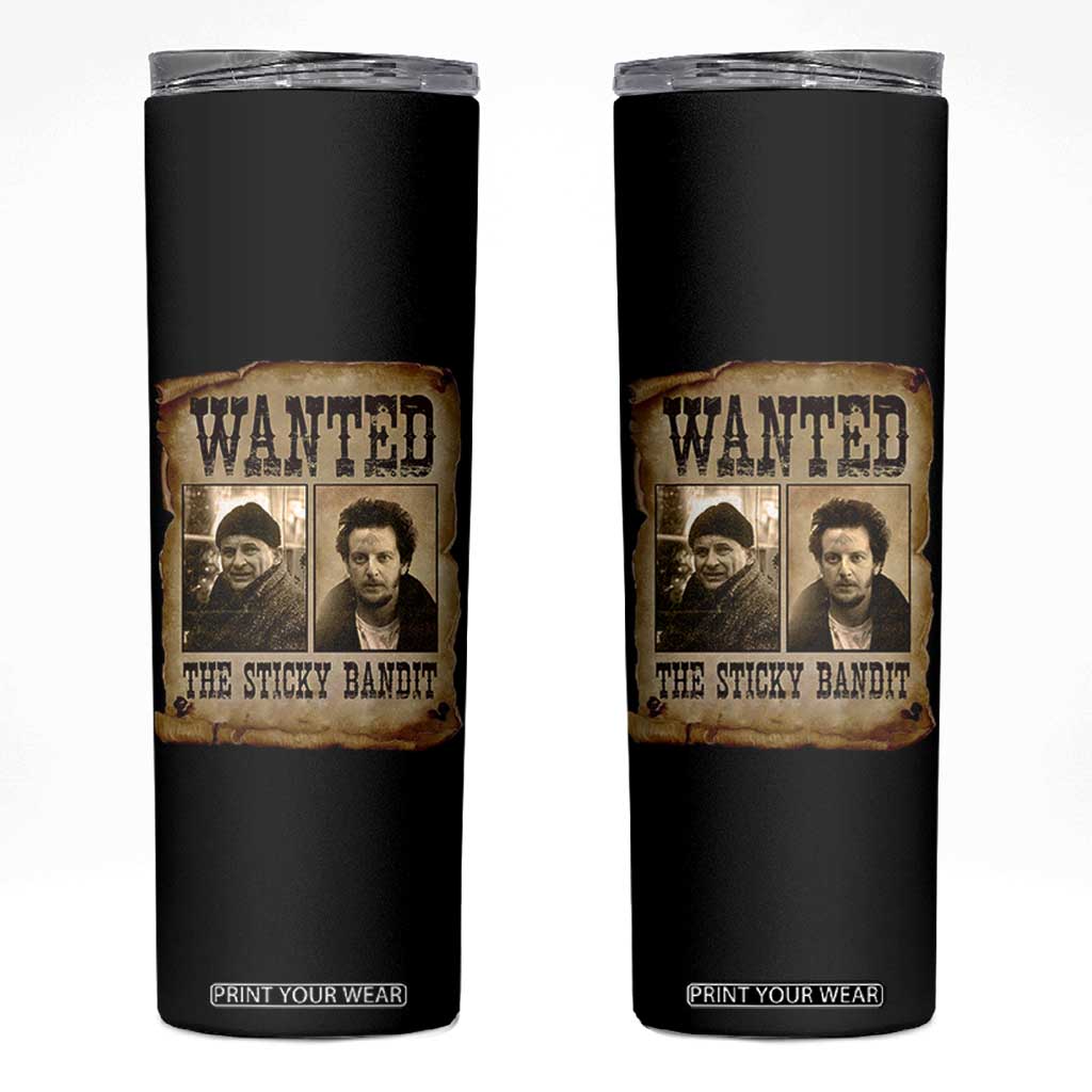 Funny Christmas Movie Skinny Tumbler Wanted Sticky Bandit Merry Xmas Ya Filthy Animal TS10 Black Print Your Wear