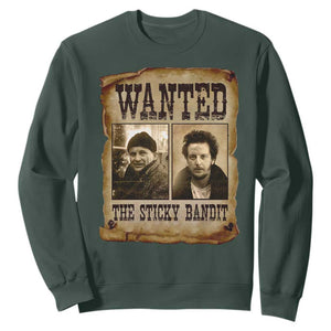 Funny Christmas Movie Sweatshirt Wanted Sticky Bandit Merry Xmas Ya Filthy Animal TS10 Dark Forest Green Print Your Wear