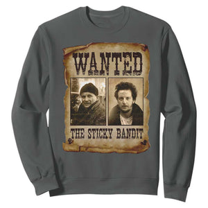 Funny Christmas Movie Sweatshirt Wanted Sticky Bandit Merry Xmas Ya Filthy Animal TS10 Dark Heather Print Your Wear