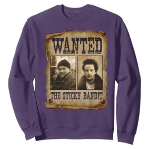 Funny Christmas Movie Sweatshirt Wanted Sticky Bandit Merry Xmas Ya Filthy Animal TS10 Purple Print Your Wear