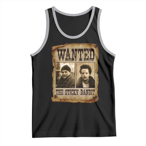 Funny Christmas Movie Tank Top Wanted Sticky Bandit Merry Xmas Ya Filthy Animal TS10 Black Athletic Heather Print Your Wear
