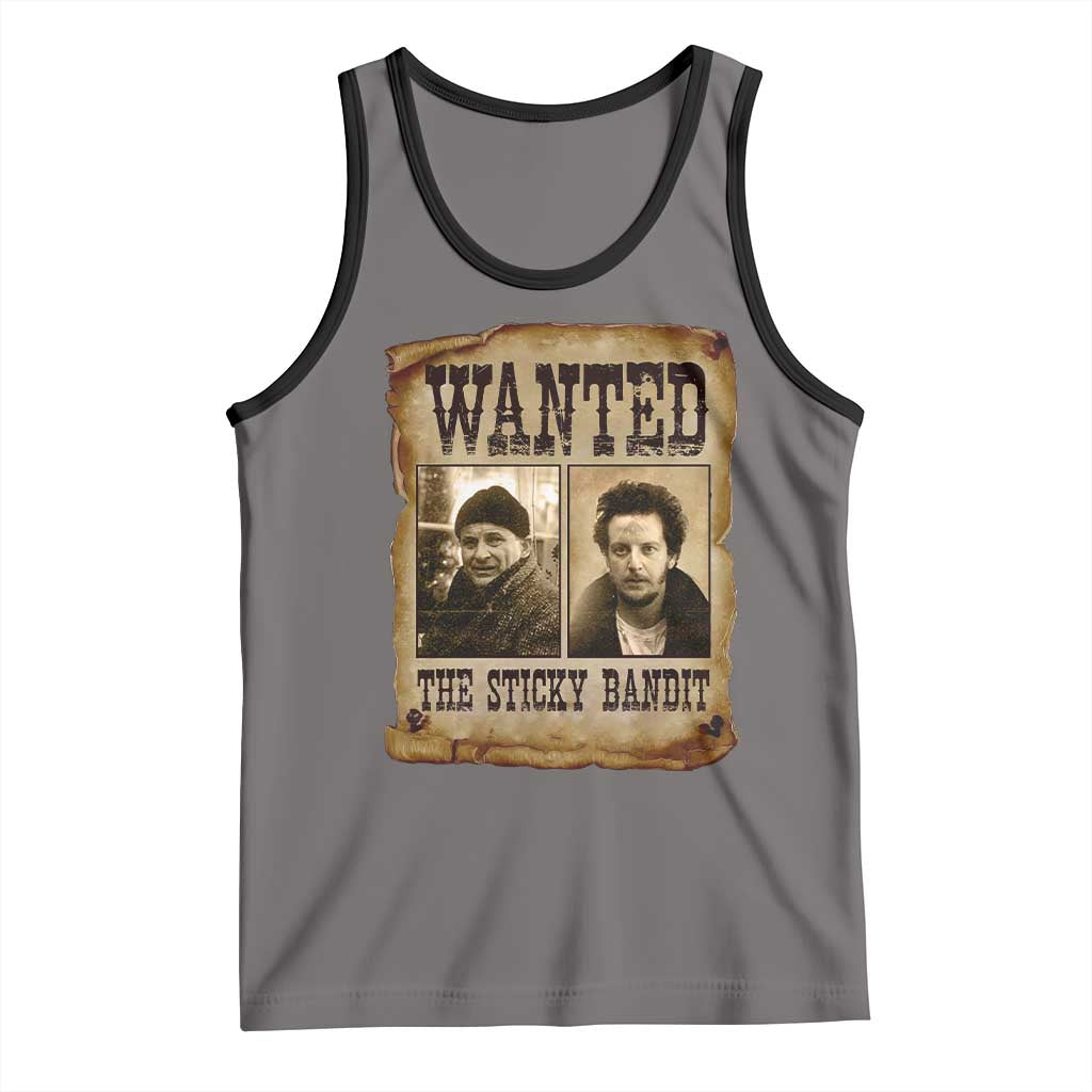 Funny Christmas Movie Tank Top Wanted Sticky Bandit Merry Xmas Ya Filthy Animal TS10 Deep Heather Black Print Your Wear