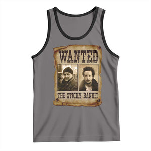 Funny Christmas Movie Tank Top Wanted Sticky Bandit Merry Xmas Ya Filthy Animal TS10 Deep Heather Black Print Your Wear