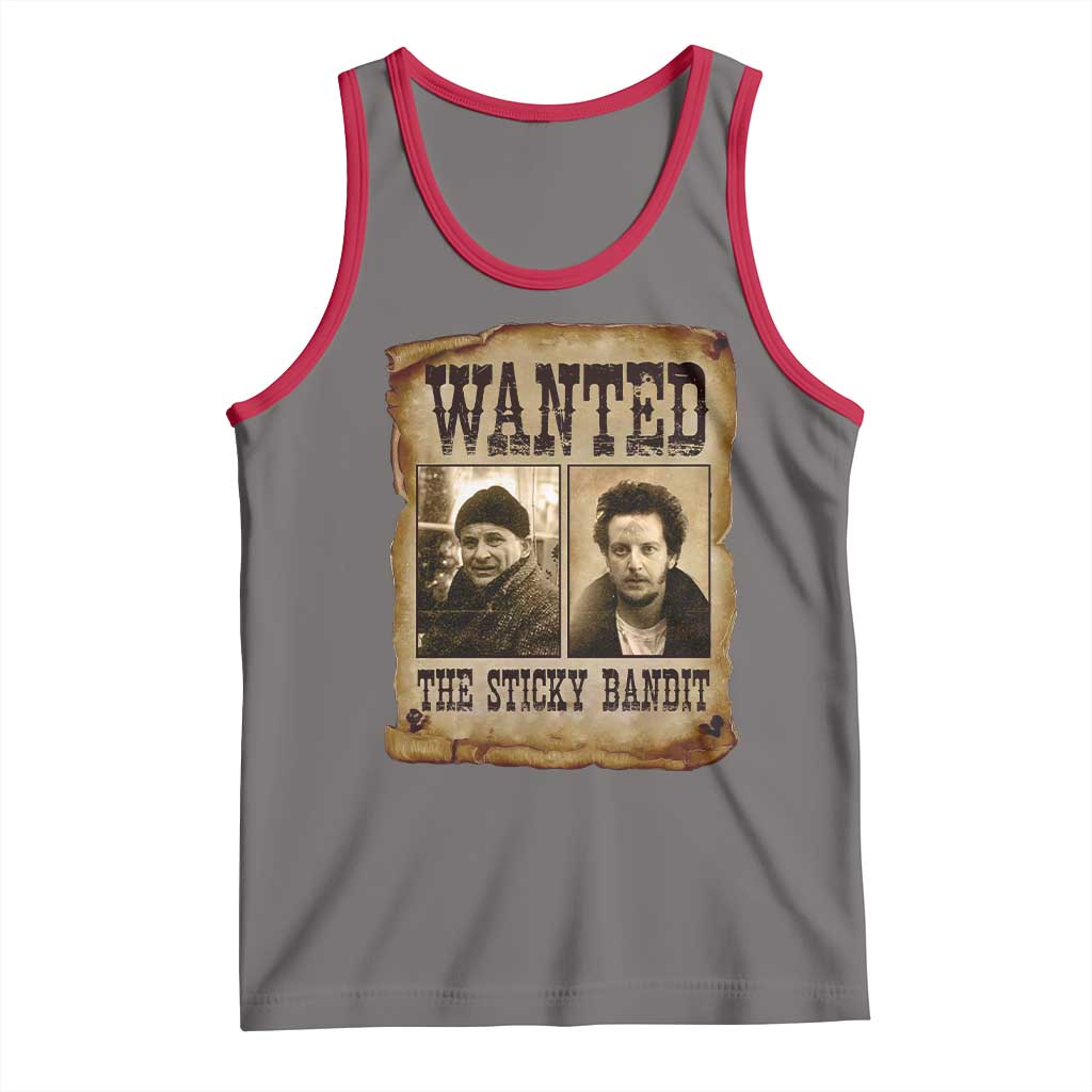 Funny Christmas Movie Tank Top Wanted Sticky Bandit Merry Xmas Ya Filthy Animal TS10 Deep Heather Red Print Your Wear