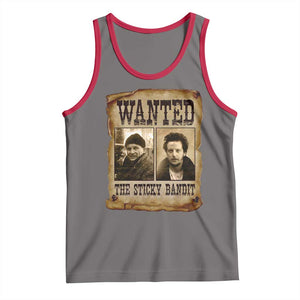 Funny Christmas Movie Tank Top Wanted Sticky Bandit Merry Xmas Ya Filthy Animal TS10 Deep Heather Red Print Your Wear