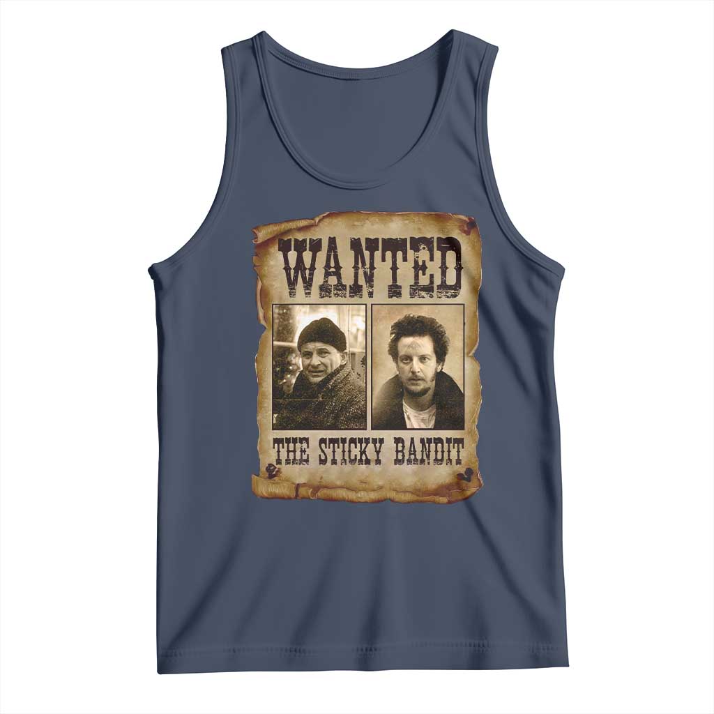 Funny Christmas Movie Tank Top Wanted Sticky Bandit Merry Xmas Ya Filthy Animal TS10 Navy Print Your Wear