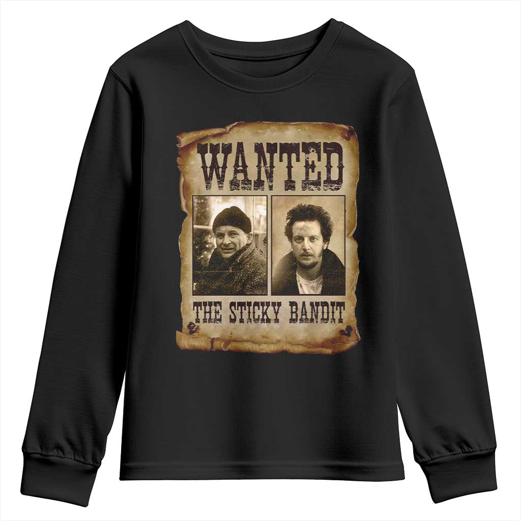 Funny Christmas Movie Youth Sweatshirt Wanted Sticky Bandit Merry Xmas Ya Filthy Animal TS10 Black Print Your Wear