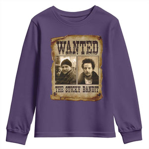 Funny Christmas Movie Youth Sweatshirt Wanted Sticky Bandit Merry Xmas Ya Filthy Animal TS10 Purple Print Your Wear