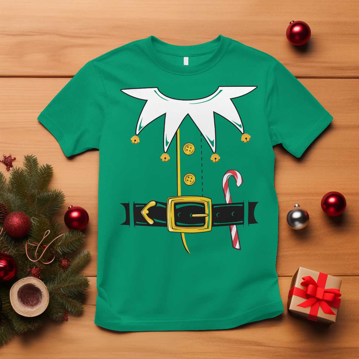 Christmas Elf Costume T Shirt Holiday Costume Funny Christmas Gift TS10 Irish Green Print Your Wear