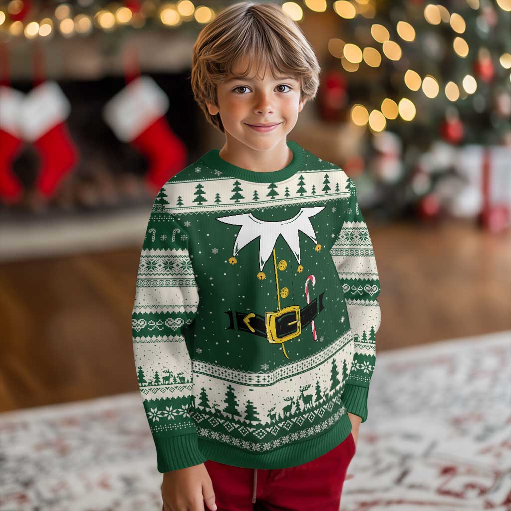 Christmas Elf Costume Ugly Christmas Sweater Holiday Costume Funny Christmas Gift TS10 Forest Green Beige Print Your Wear