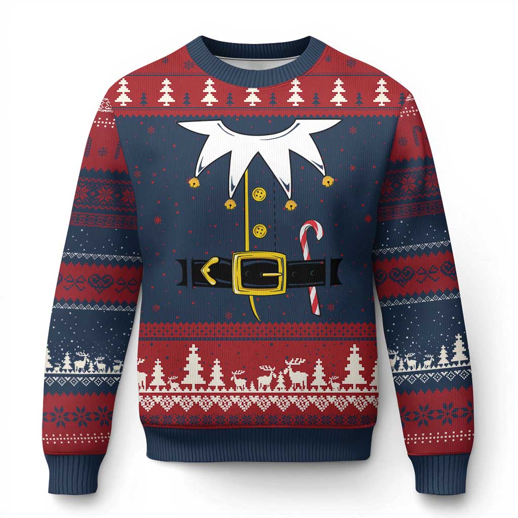 Christmas Elf Costume Ugly Christmas Sweater Holiday Costume Funny Christmas Gift TS10 Navy Red Print Your Wear