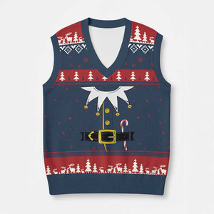 Christmas Elf Costume V-Neck Knit Sweater Vest Holiday Costume Funny Christmas Gift TS10 Navy Red Print Your Wear