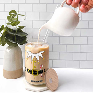 Christmas Elf Costume Glass Can Holiday Costume Funny Christmas Gift TS10 Print Your Wear
