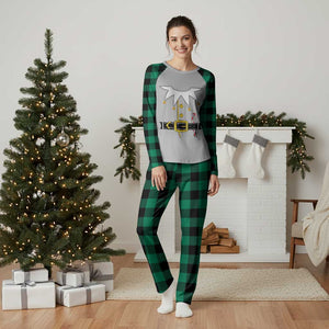 Christmas Elf Costume Plaid Pajama Set Holiday Costume Funny Christmas Gift TS10 Green Plaid Print Your Wear