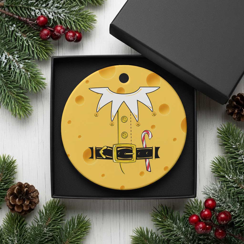 Christmas Elf Costume Ceramic Ornament Holiday Costume Funny Christmas Gift TS10 1pc Yellow Cheese Print Your Wear