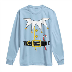 Christmas Elf Costume Long Sleeve Shirt Holiday Costume Funny Christmas Gift TS10 Light Blue Print Your Wear