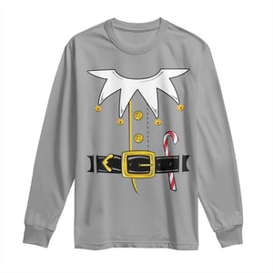 Christmas Elf Costume Long Sleeve Shirt Holiday Costume Funny Christmas Gift TS10 Sport Gray Print Your Wear