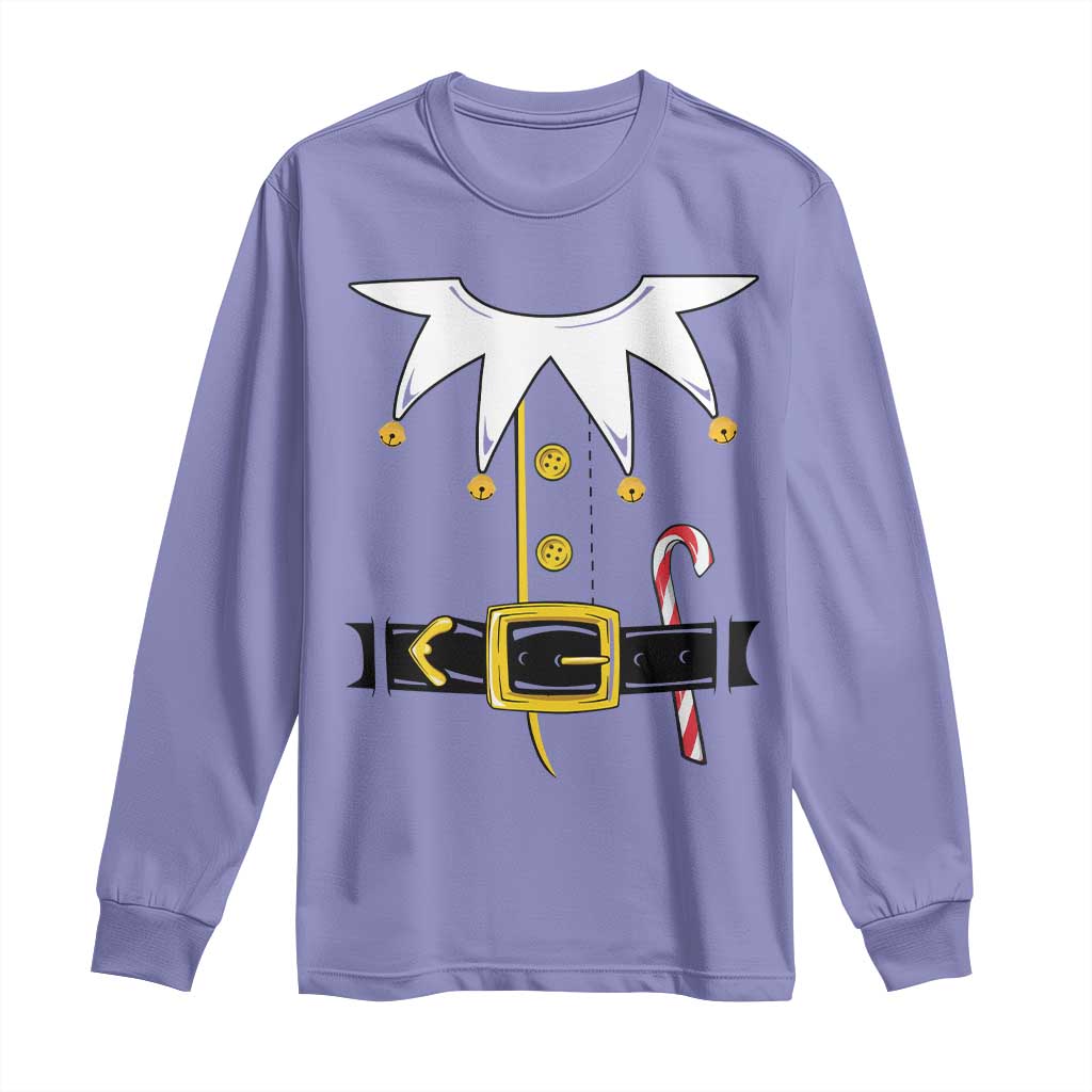 Christmas Elf Costume Long Sleeve Shirt Holiday Costume Funny Christmas Gift TS10 Violet Print Your Wear