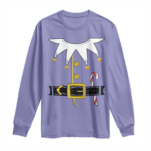 Christmas Elf Costume Long Sleeve Shirt Holiday Costume Funny Christmas Gift TS10 Violet Print Your Wear