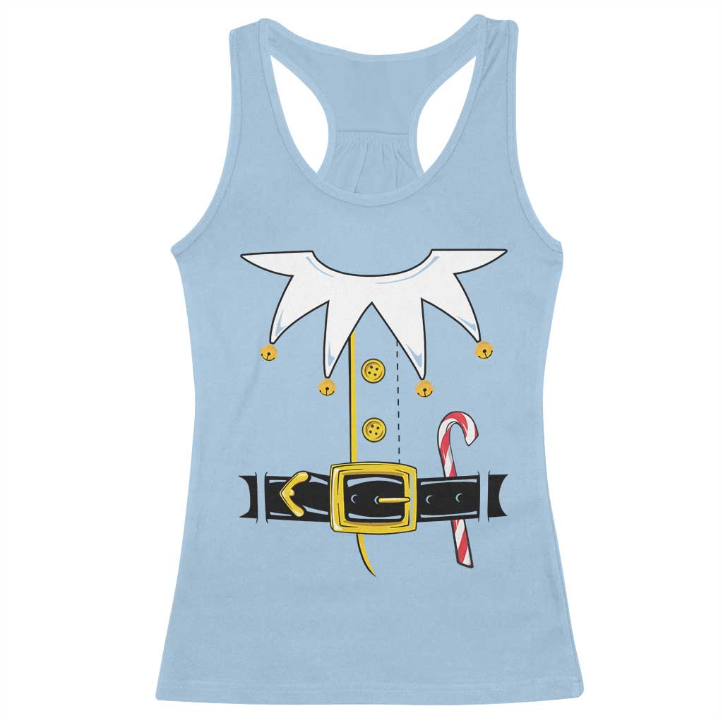 Christmas Elf Costume Racerback Tank Top Holiday Costume Funny Christmas Gift TS10 Light Blue Print Your Wear