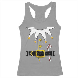 Christmas Elf Costume Racerback Tank Top Holiday Costume Funny Christmas Gift TS10 Sport Gray Print Your Wear