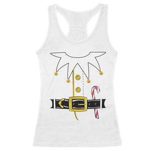 Christmas Elf Costume Racerback Tank Top Holiday Costume Funny Christmas Gift TS10 White Print Your Wear