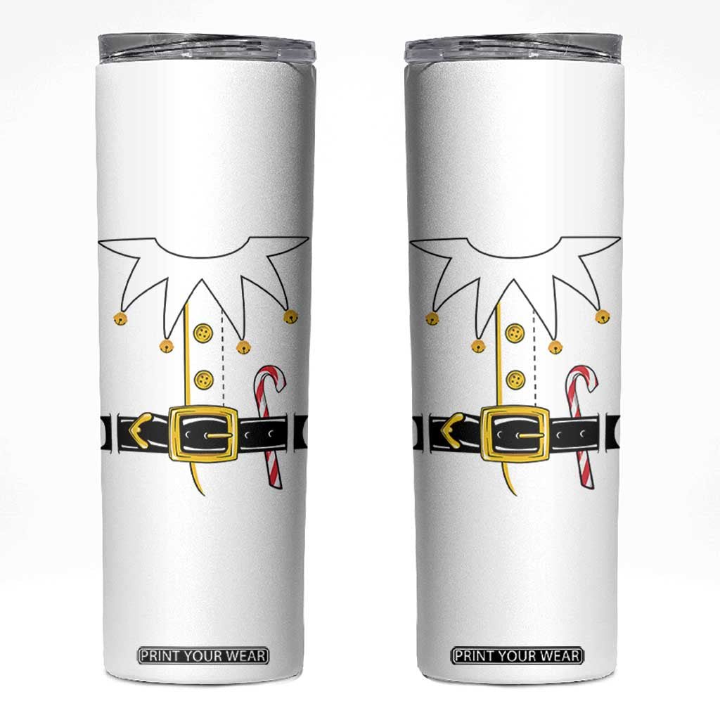 Christmas Elf Costume Skinny Tumbler Holiday Costume Funny Christmas Gift TS10 White Print Your Wear