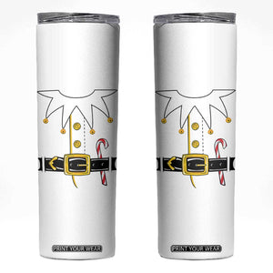 Christmas Elf Costume Skinny Tumbler Holiday Costume Funny Christmas Gift TS10 White Print Your Wear