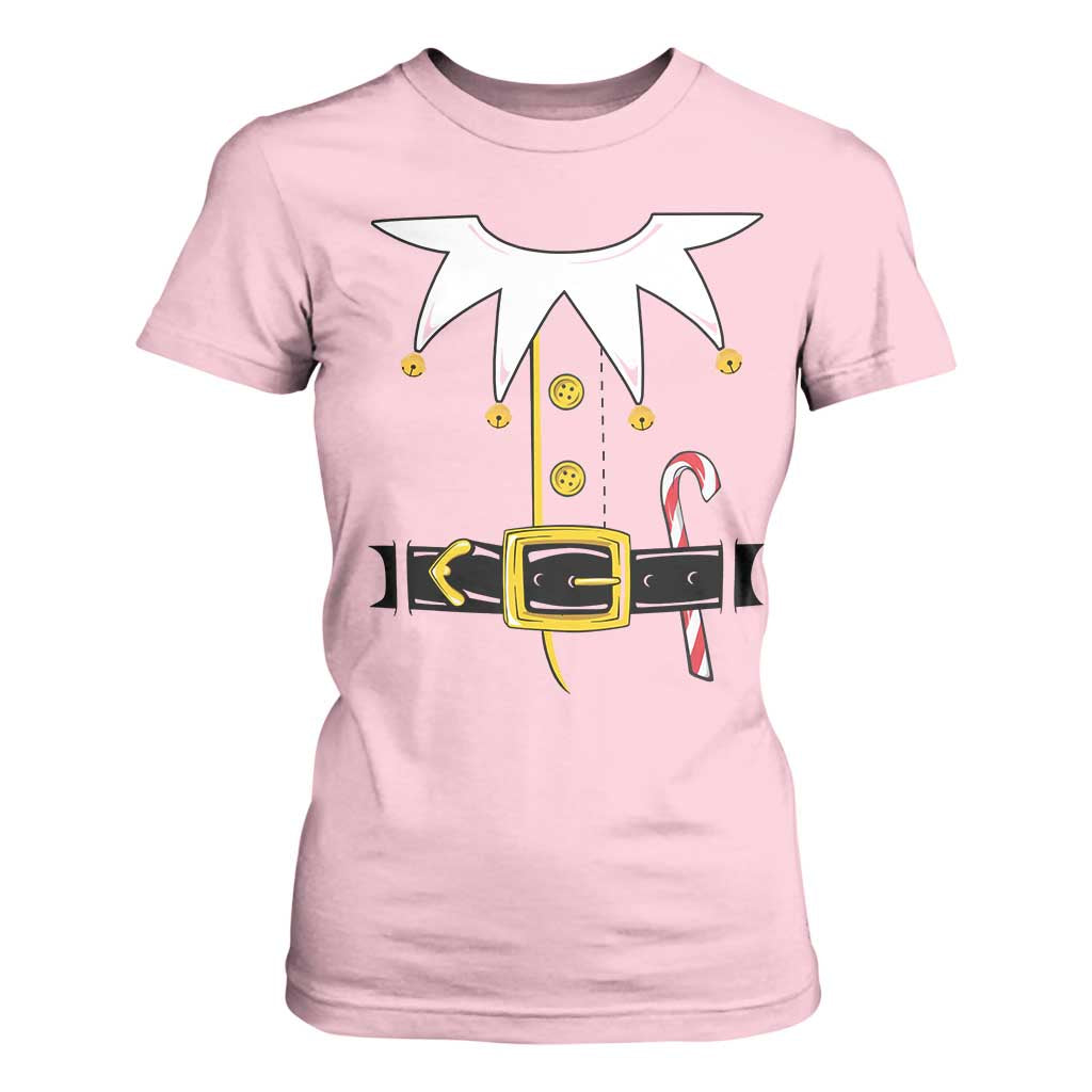 Christmas Elf Costume T Shirt For Women Holiday Costume Funny Christmas Gift TS10 Light Pink Print Your Wear