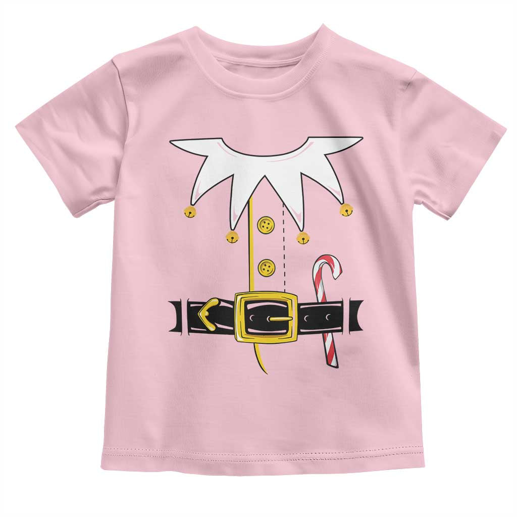 Christmas Elf Costume Toddler T Shirt Holiday Costume Funny Christmas Gift TS10 Light Pink Print Your Wear