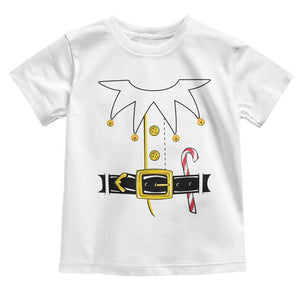 Christmas Elf Costume Toddler T Shirt Holiday Costume Funny Christmas Gift TS10 White Print Your Wear