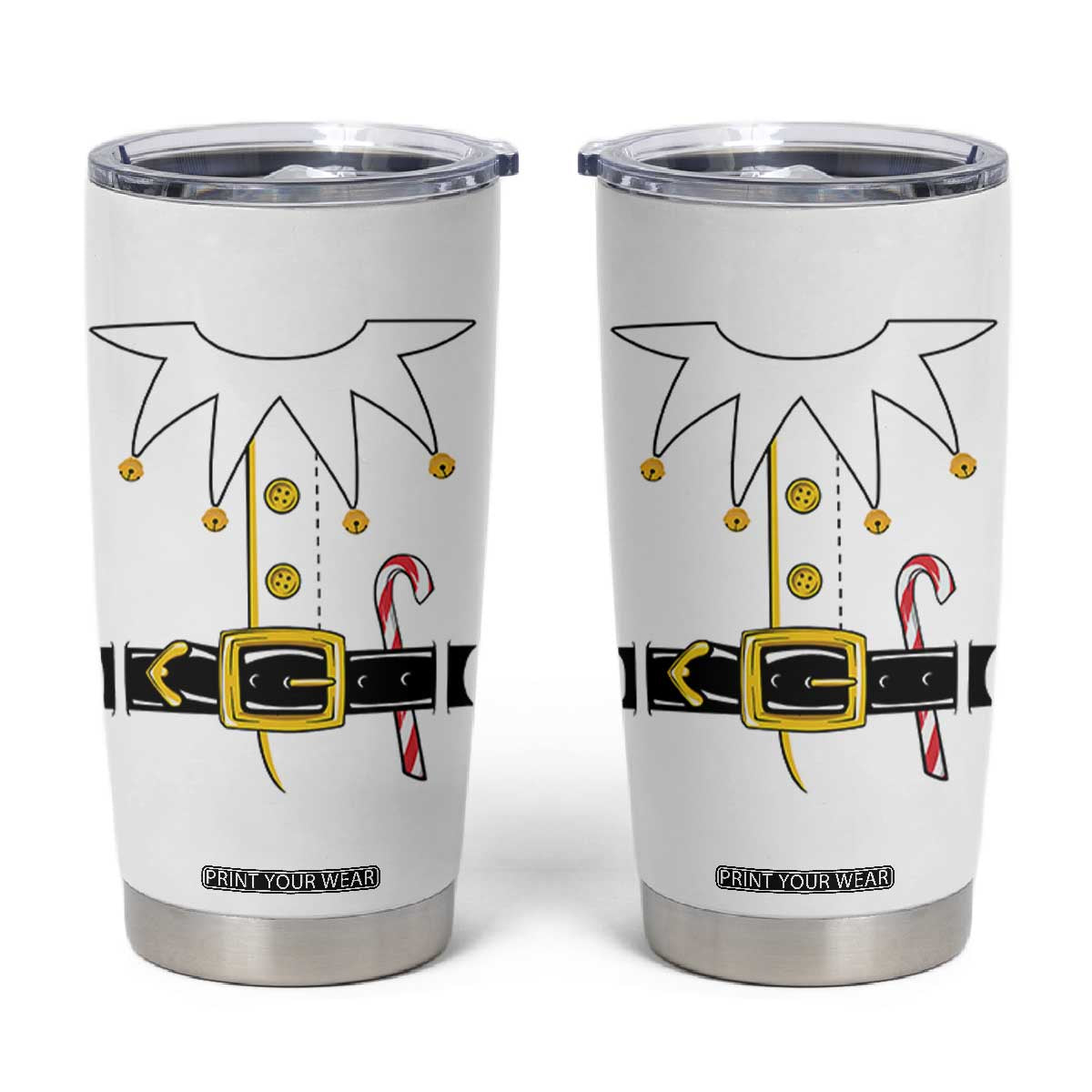 Christmas Elf Costume Tumbler Cup Holiday Costume Funny Christmas Gift TS10 White Print Your Wear