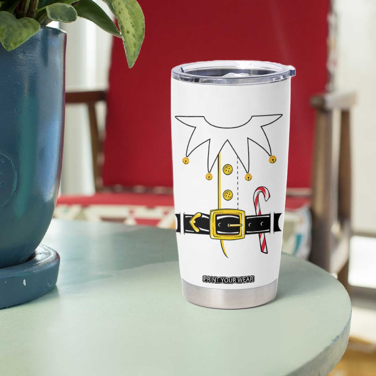 Christmas Elf Costume Tumbler Cup Holiday Costume Funny Christmas Gift TS10 Print Your Wear