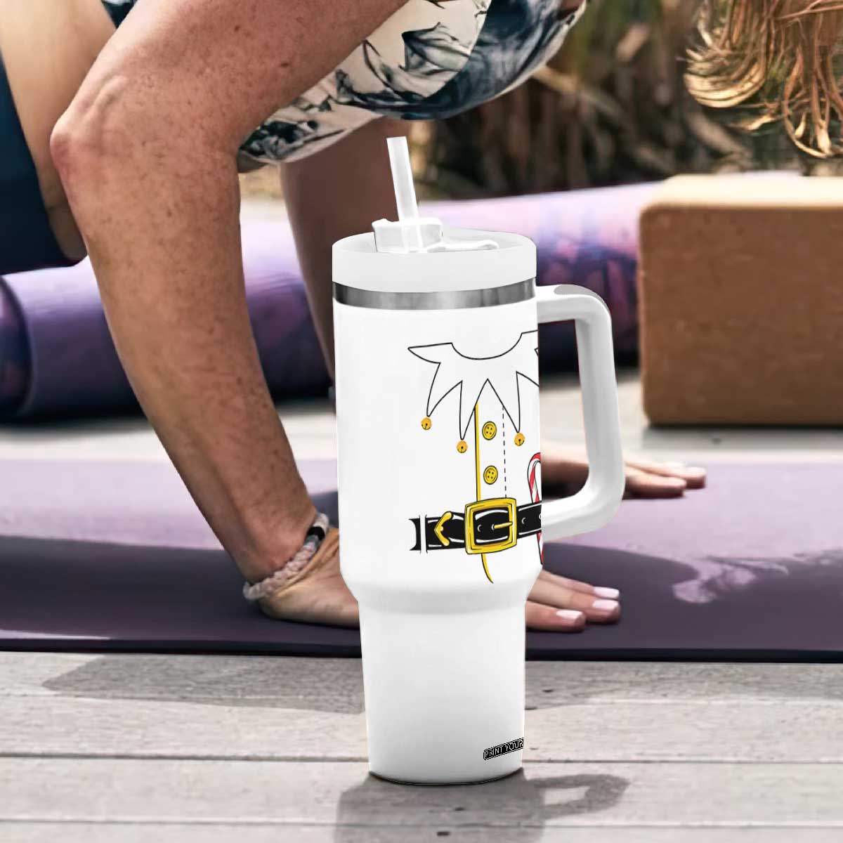 Christmas Elf Costume Tumbler With Handle Holiday Costume Funny Christmas Gift TS10 Print Your Wear